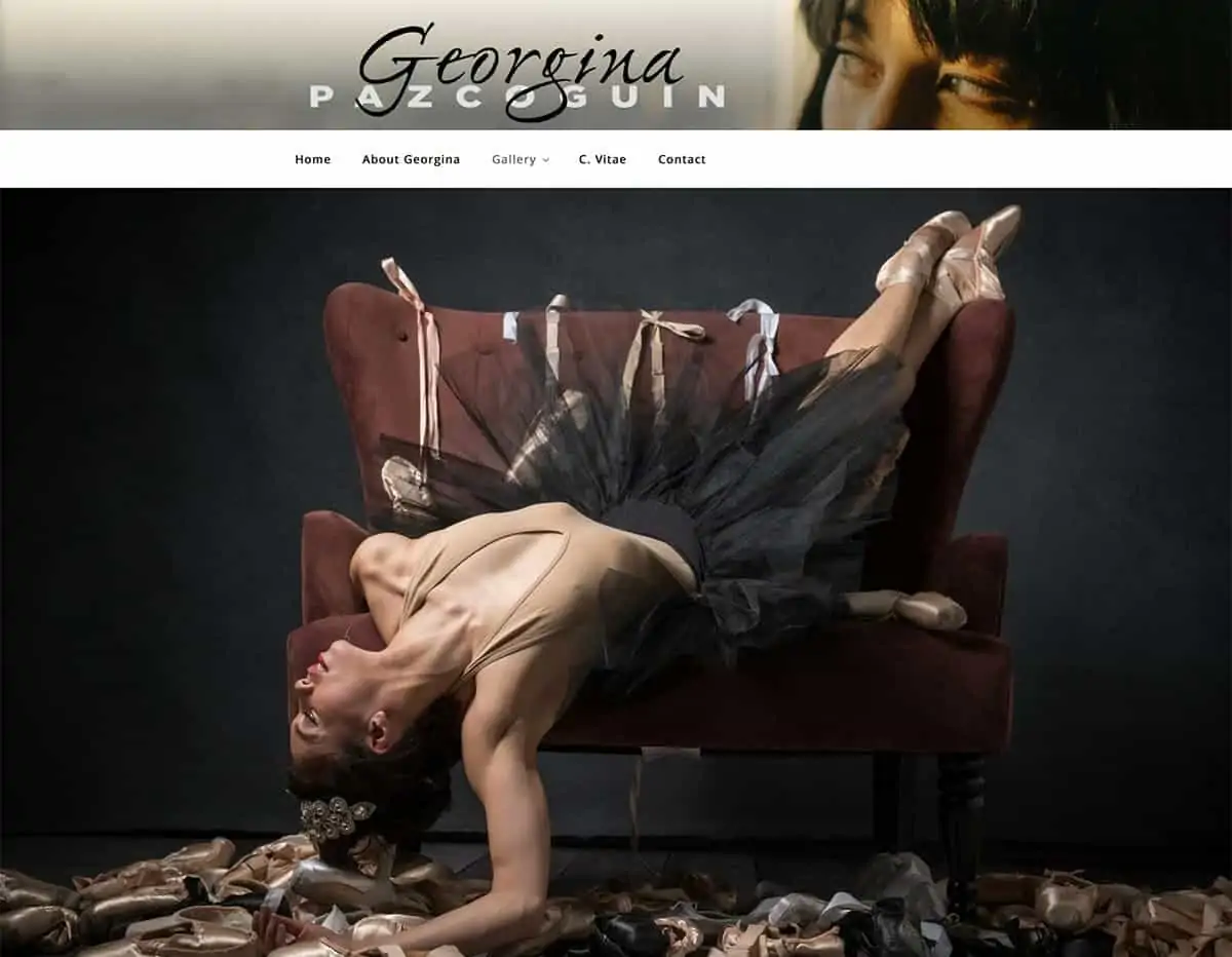 Custom web development for dancers and dance companies - for example: www.GeorginaPazcoguin.com