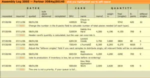 screen shot: online production controls for a commercial printer