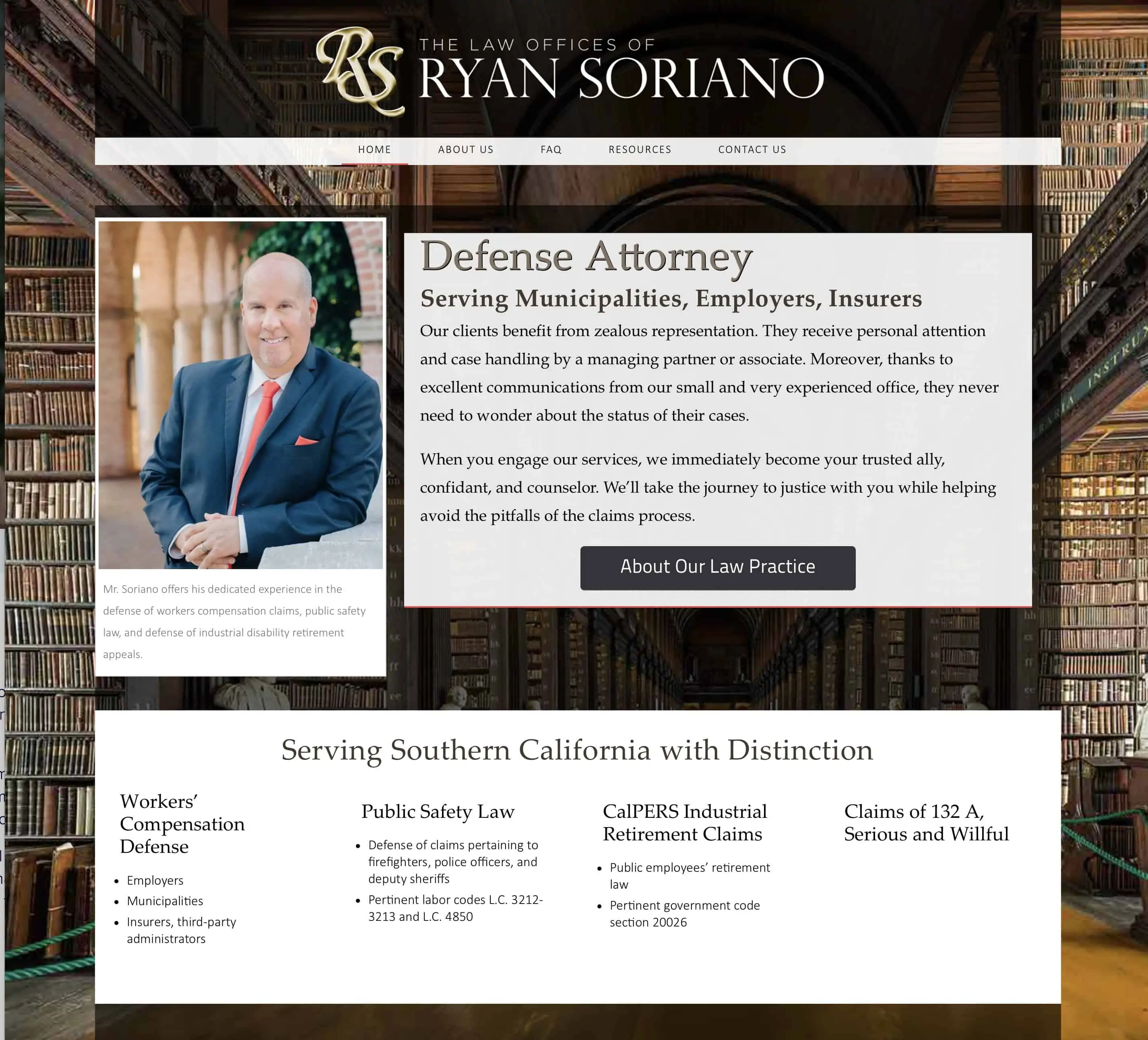 Website development for attorneys - for example: Soriano Law Offices