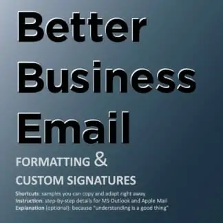 cover: Better Business Email - formatting and signatures