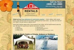 home page: Aloha Party Rentals (Kalihi, Oahu, Hawaii)